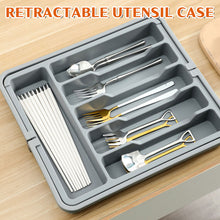 Load image into Gallery viewer, Upgraded Adjustable Cutlery Organizer Expandable Plastic Storage Tray With Divided Slots Silverware Holder For Forks Knives Kitchen Utensil Drawer Organizer
