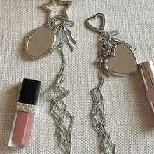 Load image into Gallery viewer, New Design Stainless Steel Metal Net Pocket Lipstick Bag Interchangeable Lip Balm Bag Silver Keychain Charm Bag Accessories
