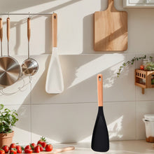 Load image into Gallery viewer, Multi Function Silicone Cooking Spatula Spoon Wooden Handle Non BPA Kitchen Tool For Frying Mixing Serving Nonstick Cookware
