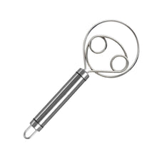 Load image into Gallery viewer, Danish Dough Whisk Stainless Steel Bread Dough Mixer With Wooden Handle For Sourdough Pizza Cake Pastry Baking Kitchen Tools
