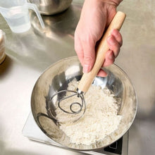 Load image into Gallery viewer, Danish Dough Whisk Stainless Steel Bread Dough Mixer With Wooden Handle For Sourdough Pizza Cake Pastry Baking Kitchen Tools
