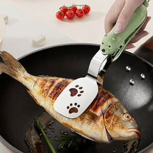 Load image into Gallery viewer, 2-in-1 Non Slip Durable Stainless Steel Spatula Tongs Heat Insulation Long Handle Barbecue Grill Food Serving Clamp Kitchen Accessories

