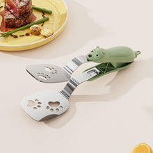Load image into Gallery viewer, 2-in-1 Non Slip Durable Stainless Steel Spatula Tongs Heat Insulation Long Handle Barbecue Grill Food Serving Clamp Kitchen Accessories
