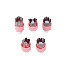 Load image into Gallery viewer, 5pcs Stainless Steel Vegetable Fruit Shapes Cutter Set Pressed Printing Die Butterfly Noodle Flower Cookie Stamp For Kids Lunch Bento Box Baking Accessories
