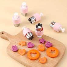 Load image into Gallery viewer, 5pcs Stainless Steel Vegetable Fruit Shapes Cutter Set Pressed Printing Die Butterfly Noodle Flower Cookie Stamp For Kids Lunch Bento Box Baking Accessories
