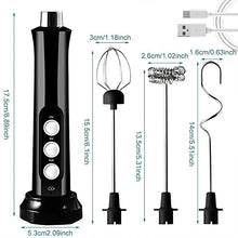 Load image into Gallery viewer, 3 In 1 Portable Wireless USB Rechargeable Electric Milk Frother 3 Speeds Handheld Foam Maker Coffee Frothing Wand Drink Mixer For Latte Cappuccino
