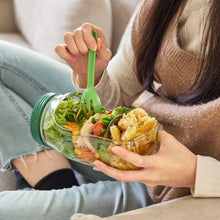 Load image into Gallery viewer, Portable Plastic Salad Pod Leakproof All In One Salad Container Side Opening Cover Fresh Fruit Storage Box For Meal Prep Picnic Home Office

