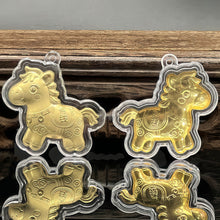 Load image into Gallery viewer, 1PC 2026 Zodiac Horse Imitation Gold Foil Lucky Charm Keychain Phone Chain Key Ring Souvenir New Year Wealth Gift
