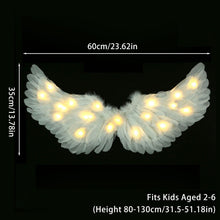 Load image into Gallery viewer, Children Luminous Feather Angel Wing Halo Fairy Wand Set LED Light Up Costume For Kids Christmas Stage Performance
