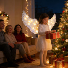 Load image into Gallery viewer, Children Luminous Feather Angel Wing Halo Fairy Wand Set LED Light Up Costume For Kids Christmas Stage Performance
