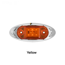 Load image into Gallery viewer, 6-LED Truck Trailer Side Marker Light Clearance Turn Signal Warning Light Chrome Plated Waterproof Housing for Vehicles
