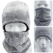 Load image into Gallery viewer, Multi-functional Winter Warm Neck Gaiter Hat Two-piece Set Thickened Windproof Cold-resistant Cycling Face Mask Winter Sports Accessories

