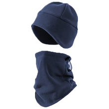 Load image into Gallery viewer, Polar Fleece Thickened Neck Gaiter and Hat 2-in-1 Set Warm Windproof Coldproof Cycling Skiing Hat Autumn Winter Outdoor Sports Suit
