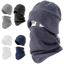 Load image into Gallery viewer, Polar Fleece Thickened Neck Gaiter and Hat 2-in-1 Set Warm Windproof Coldproof Cycling Skiing Hat Autumn Winter Outdoor Sports Suit
