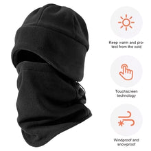 Load image into Gallery viewer, Polar Fleece Thickened Neck Gaiter and Hat 2-in-1 Set Warm Windproof Coldproof Cycling Skiing Hat Autumn Winter Outdoor Sports Suit
