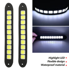 Load image into Gallery viewer, 2Pcs Car LED Daytime Running Light DRL COB White Waterproof Flexible Silicone Highlight Auto COB Lamp Car Exterior Accessories

