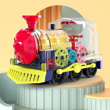 Load image into Gallery viewer, Electric Gear Train Toy For Kids Toddlers Baby Crawling Train With Light Sound Music Transparent Gear Early Educational Interactive Toy
