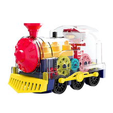 Load image into Gallery viewer, Electric Gear Train Toy For Kids Toddlers Baby Crawling Train With Light Sound Music Transparent Gear Early Educational Interactive Toy
