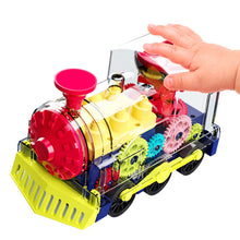 Load image into Gallery viewer, Electric Gear Train Toy For Kids Toddlers Baby Crawling Train With Light Sound Music Transparent Gear Early Educational Interactive Toy

