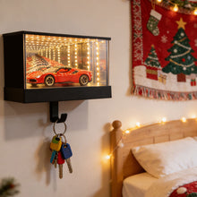 Load image into Gallery viewer, Wall Mount Car Garage Key Holder With LED Light Mirrored Key Organizer Entryway Mail Door Keychain Storage Rack For Home Office
