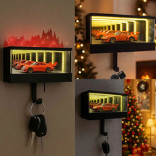 Load image into Gallery viewer, Wall Mount Car Garage Key Holder With LED Light Mirrored Key Organizer Entryway Mail Door Keychain Storage Rack For Home Office
