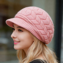 Load image into Gallery viewer, Retro Winter Warm Knit Hat For Women Double Soft Lining Wide Visor Brim High Elastic Slouchy Beanie Fashion Ski Running Camping Cap
