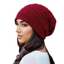 Load image into Gallery viewer, Winter Windproof Chunky Knit Slouchy Beanie Hat Stretch Skull Cap Outdoor Ski Baggy Cap For Women Men
