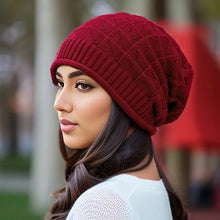 Load image into Gallery viewer, Winter Windproof Chunky Knit Slouchy Beanie Hat Stretch Skull Cap Outdoor Ski Baggy Cap For Women Men
