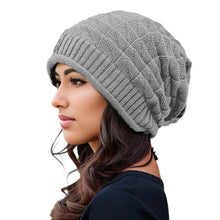 Load image into Gallery viewer, Winter Windproof Chunky Knit Slouchy Beanie Hat Stretch Skull Cap Outdoor Ski Baggy Cap For Women Men

