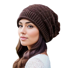 Load image into Gallery viewer, Winter Windproof Chunky Knit Slouchy Beanie Hat Stretch Skull Cap Outdoor Ski Baggy Cap For Women Men
