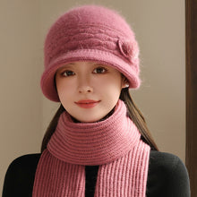 Load image into Gallery viewer, Women Winter Mom Hat Warm Knitted Lined Bucket Cap Foldable Short Brim Travel Friendly Outdoor Casual Hat
