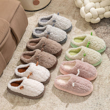 Load image into Gallery viewer, Winter Warm Cute Cartoon Plush Slippers Closed Toe Non Slip Thick Sole Fuzzy Fur Cotton Indoor Bedroom House Shoes For Women Men
