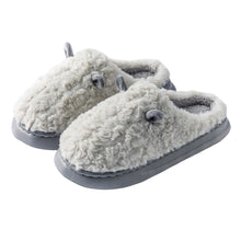 Load image into Gallery viewer, Winter Warm Cute Cartoon Plush Slippers Closed Toe Non Slip Thick Sole Fuzzy Fur Cotton Indoor Bedroom House Shoes For Women Men
