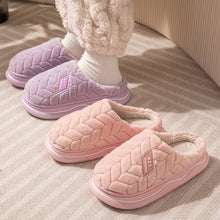 Load image into Gallery viewer, Warm Plush Cotton Mule Slippers Non Slip Thick Sole Cloud Like Soft Furry Shoes Autumn Winter Couple Style For Women Men Indoor Home
