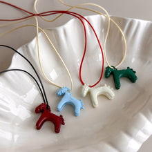 Load image into Gallery viewer, Lucky Running Horse Pendant Necklace Gold Plated Colorful Enamel Drop Glazed Pony Chain For Women Men Party Wedding Casual Hoodie Jewelry Gift
