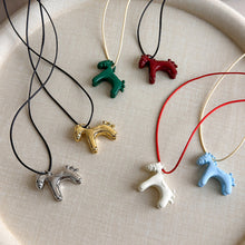 Load image into Gallery viewer, Lucky Running Horse Pendant Necklace Gold Plated Colorful Enamel Drop Glazed Pony Chain For Women Men Party Wedding Casual Hoodie Jewelry Gift
