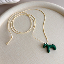 Load image into Gallery viewer, Lucky Running Horse Pendant Necklace Gold Plated Colorful Enamel Drop Glazed Pony Chain For Women Men Party Wedding Casual Hoodie Jewelry Gift
