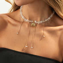 Load image into Gallery viewer, Sweet Cool Tassel Heart Pendant Necklace Faux Pearl Chain Minimalist Collarbone Chain Choker Niche Design Fashion Jewelry For Women Girls Y2K Gothic Banquet Gift
