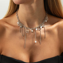 Load image into Gallery viewer, Sweet Cool Tassel Heart Pendant Necklace Faux Pearl Chain Minimalist Collarbone Chain Choker Niche Design Fashion Jewelry For Women Girls Y2K Gothic Banquet Gift
