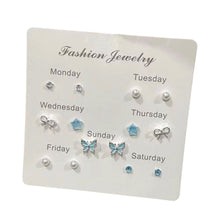 Load image into Gallery viewer, 7Pcs Set New Cute Butterfly Star Pearl Stud Earring Exquisite Mini Earrings For Women Y2K EMO Jewelry Gift Wholesale Direct Sale
