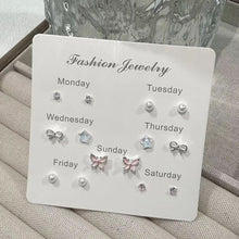 Load image into Gallery viewer, 7Pcs Set New Cute Butterfly Star Pearl Stud Earring Exquisite Mini Earrings For Women Y2K EMO Jewelry Gift Wholesale Direct Sale
