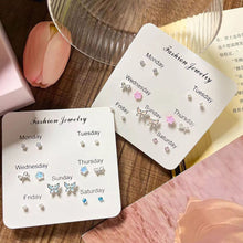 Load image into Gallery viewer, 7Pcs Set New Cute Butterfly Star Pearl Stud Earring Exquisite Mini Earrings For Women Y2K EMO Jewelry Gift Wholesale Direct Sale
