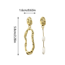Load image into Gallery viewer, Geometric Asymmetrical Pearl Earrings 925 Silver Needle Baroque Style Simulated Pearl Irregular Drop Stud Earrings For Women Girls Party Jewelry Gifts
