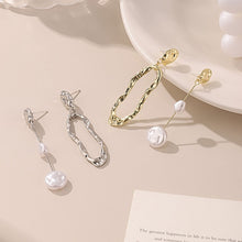 Load image into Gallery viewer, Geometric Asymmetrical Pearl Earrings 925 Silver Needle Baroque Style Simulated Pearl Irregular Drop Stud Earrings For Women Girls Party Jewelry Gifts
