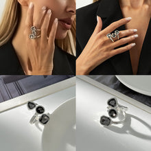 Load image into Gallery viewer, Minimalist Geometric Crystal Ring For Women Silver Color Rhinestone Zircon Adjustable Open Knuckle Ring Daily Party Wedding Jewelry Gifts
