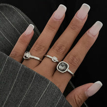 Load image into Gallery viewer, Minimalist Geometric Crystal Ring For Women Silver Color Rhinestone Zircon Adjustable Open Knuckle Ring Daily Party Wedding Jewelry Gifts
