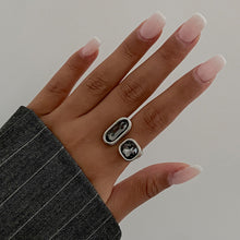 Load image into Gallery viewer, Minimalist Geometric Crystal Ring For Women Silver Color Rhinestone Zircon Adjustable Open Knuckle Ring Daily Party Wedding Jewelry Gifts
