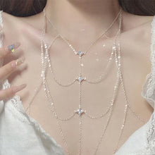 Load image into Gallery viewer, Multi Layer Square Zircon Chest Body Chain For Women Silver Color Sexy Beach Bikini Geometric Cool Style Personality Jewelry Gift
