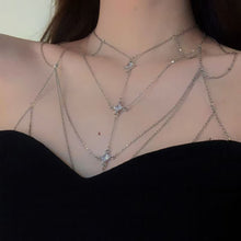 Load image into Gallery viewer, Multi Layer Square Zircon Chest Body Chain For Women Silver Color Sexy Beach Bikini Geometric Cool Style Personality Jewelry Gift
