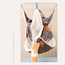 Load image into Gallery viewer, Flannel Hamster Hammock Rodent Hamster Bed House Three-tiered Suspensibility Hammock Sugar Glider Toys
